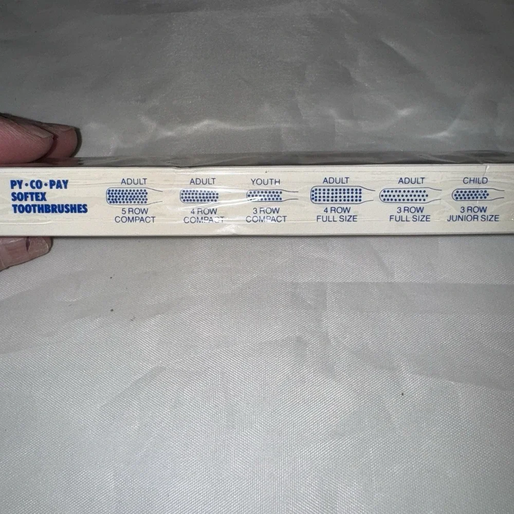 VTG NOS NIP PY-CO-PAY‎ HARD NYLON BLUE HANDLE TOOTHBRUSH 3 ROW